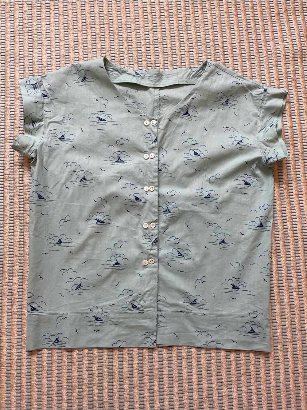 Handmade sailboat print blouse